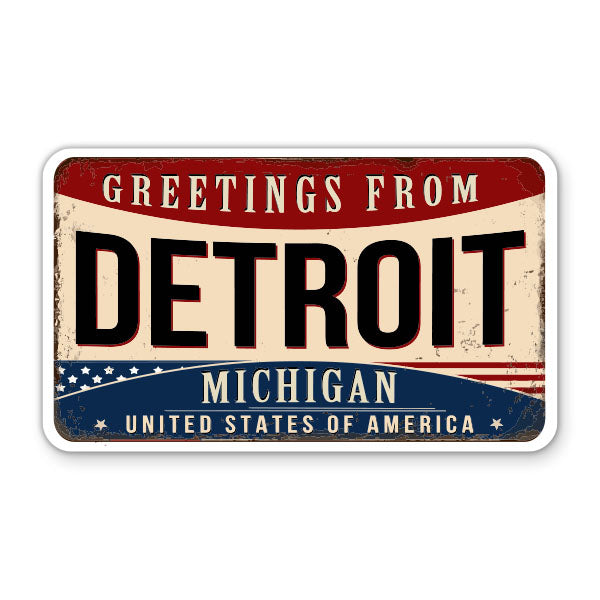 Greetings From Detroit Michigan Sticker