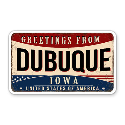 Greetings From Dubuque Iowa Sticker