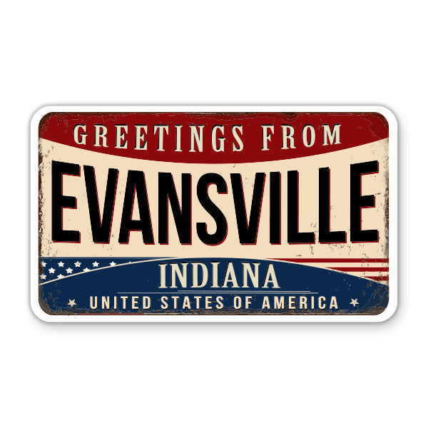 Greetings From Evansville Indiana Sticker