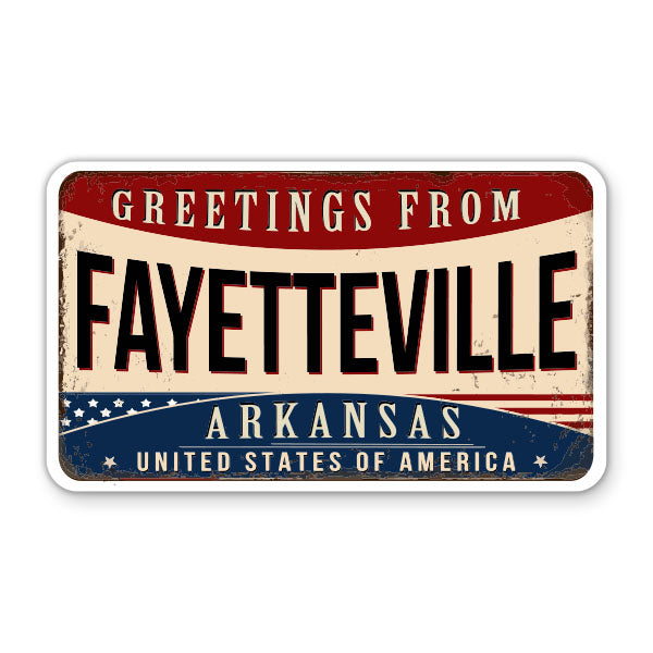 Greetings From Fayetteville Arkansas Sticker