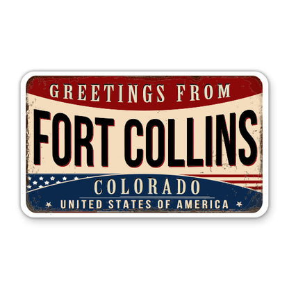 Greetings From Fort Collins Colorado Sticker
