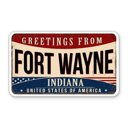 Greetings From Fort Wayne Indiana Sticker