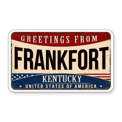 Greetings From Frankfort Kentucky Sticker
