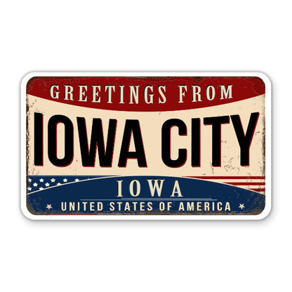 Greetings From Iowa City Iowa Sticker