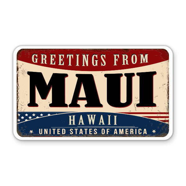 Greetings From Maui Hawaii Sticker