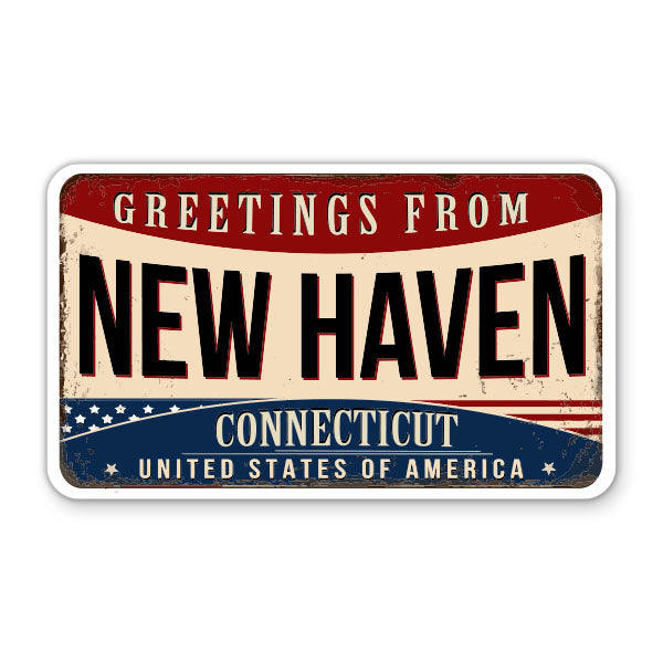 Greetings From New Haven Connecticut Sticker