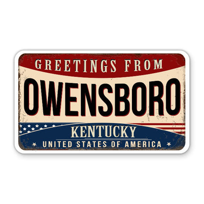 Greetings From Owensboro Kentucky Sticker