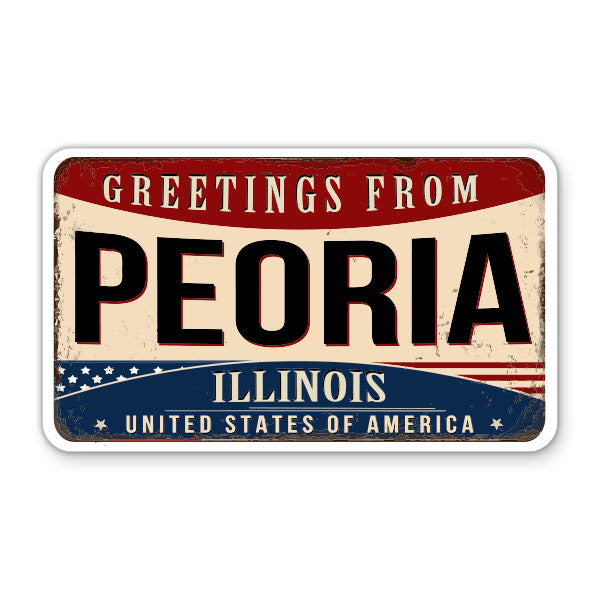Greetings From Peoria Illinois Sticker