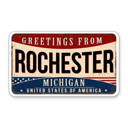 Greetings From Rochester Michigan Sticker