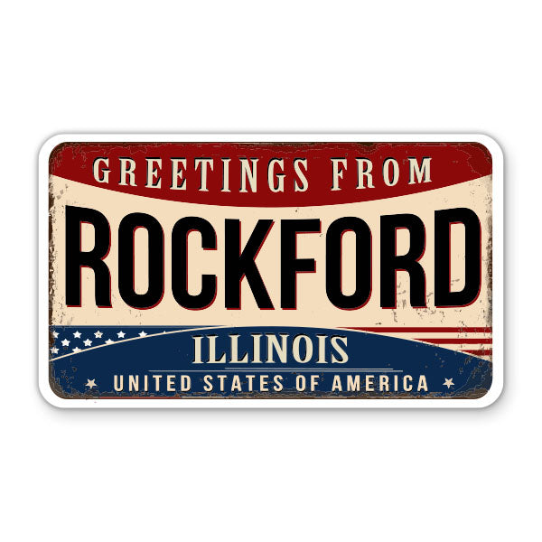 Greetings From Rockford Illinois Sticker