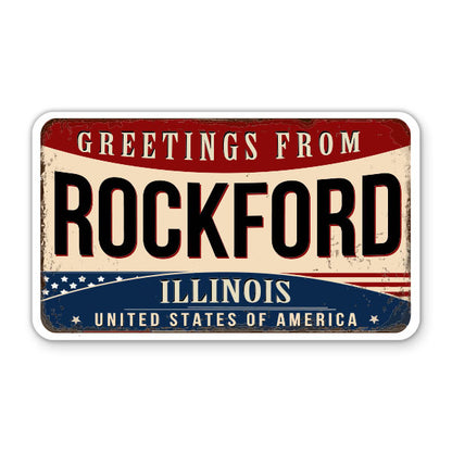 Greetings From Rockford Illinois Sticker