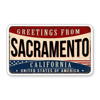 Greetings From Sacramento California Sticker