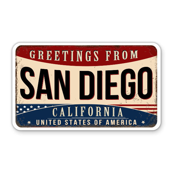 Greetings From San Diego California Sticker