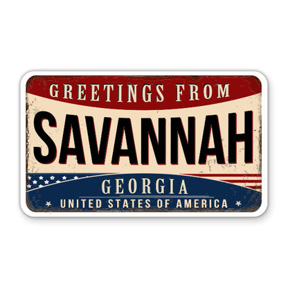 Greetings From Savannah Georgia Sticker