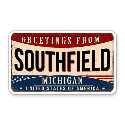 Greetings From Southfield Michigan Sticker