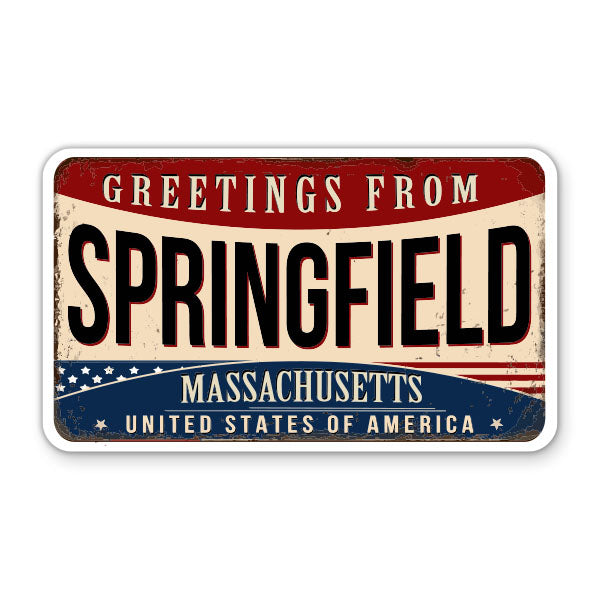 Greetings From Springfield Massachusetts Sticker