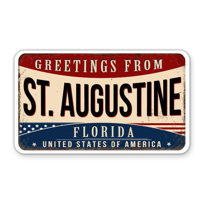 Greetings From Saint Augustine Florida Sticker