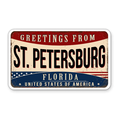 Greetings From Saint Petersburg Florida Sticker