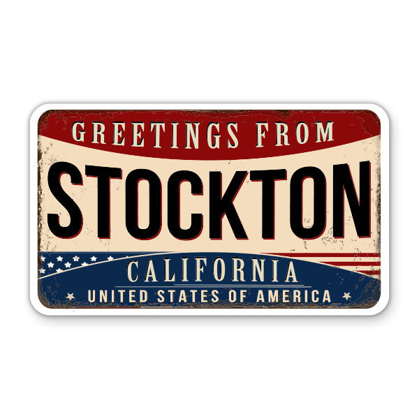 Greetings From Stockton California Sticker