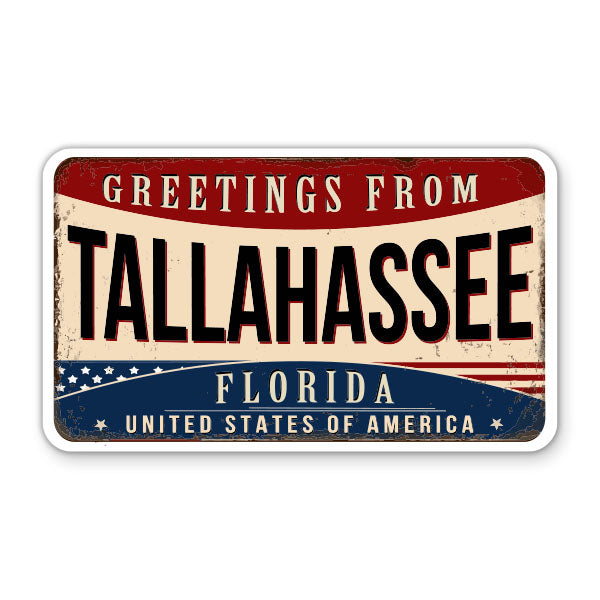 Greetings From Tallahassee Florida Sticker
