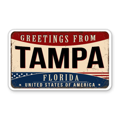 Greetings From Tampa Florida Sticker