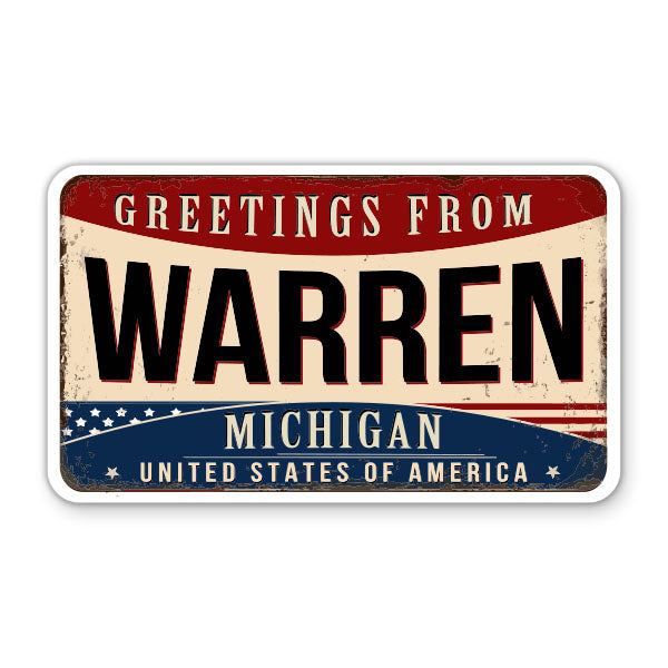 Greetings From Warren Michigan Sticker