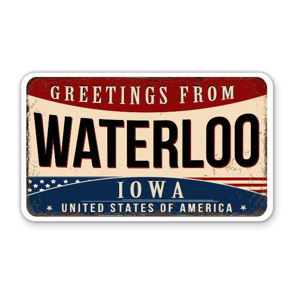 Greetings From Waterloo Iowa Sticker