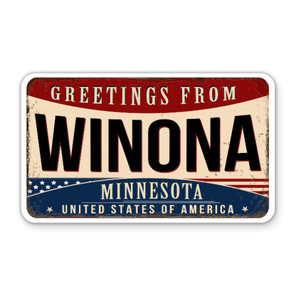 Greetings From Winona Minnesota Sticker