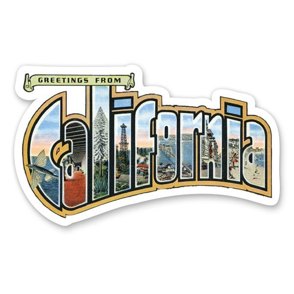 Greetings from California Retro Sticker