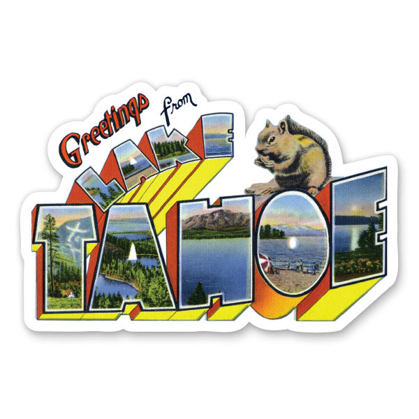 Greetings from Lake Tahoe Retro Sticker