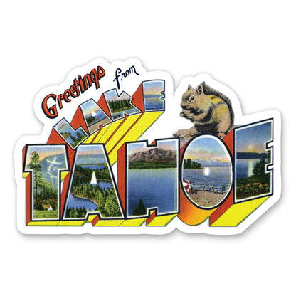 Greetings from Lake Tahoe Retro Sticker