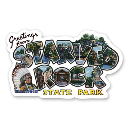 Greetings from Starved Rock State Park Sticker