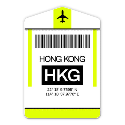 Hong Kong Airport Code HKG Luggage Tag Style Sticker