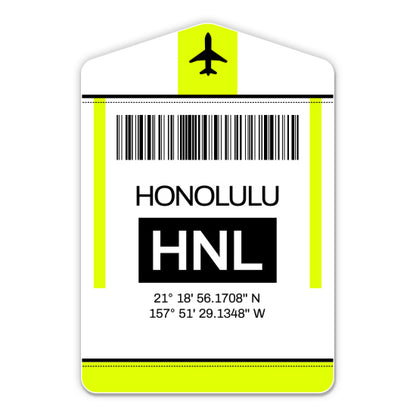 Honolulu Airport Code HNL Luggage Tag Style Sticker