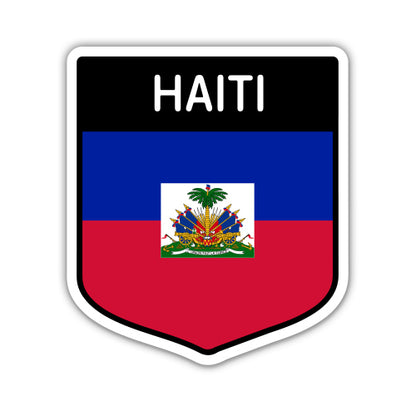 Haiti Flag Shield Sticker