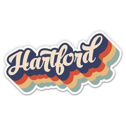 Hartford Connecticut Retro Sticker