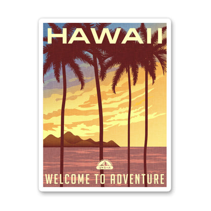 Hawaii Travel Poster Style Sticker