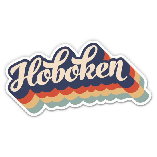 Hoboken New Jersey Retro Sticker