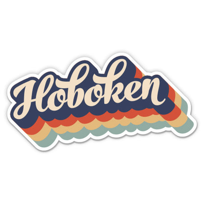 Hoboken New Jersey Retro Sticker