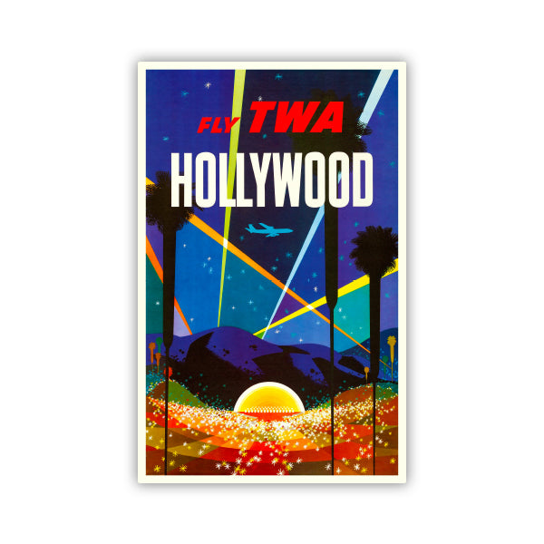 Hollywood Los Angeles Travel Poster Advertising Sticker