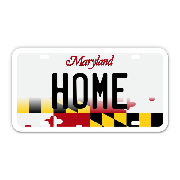 Home Maryland License Plate Style Sticker