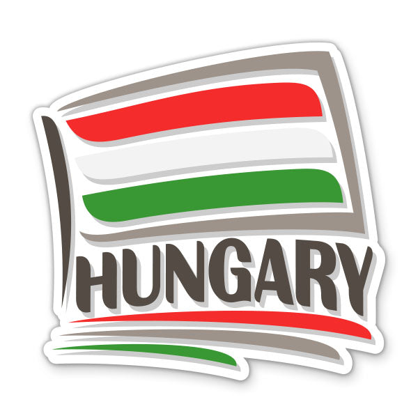 Hungary Travel with Flag Sticker