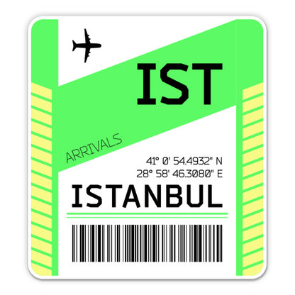 Istanbul Airport Code IST Luggage Tag Style Sticker