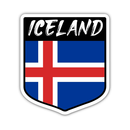 Iceland Flag Shield Sticker