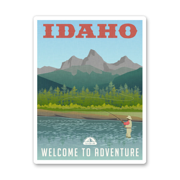 Idaho Travel Poster Style Sticker