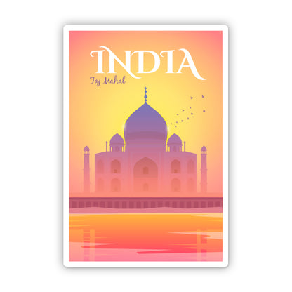 India Taj Mahal Travel Sticker