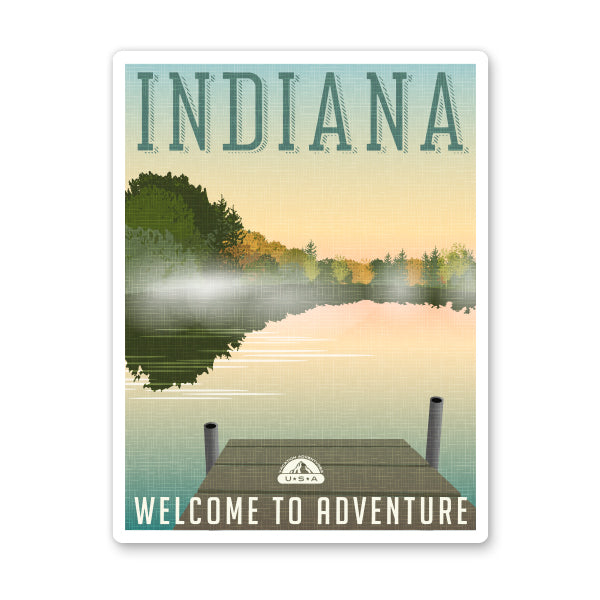 Indiana Travel Poster Style Sticker