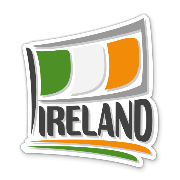 Ireland Travel with Flag Sticker