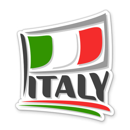Italy Travel with Flag Sticker