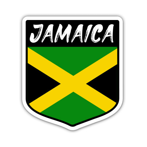Jamaica Flag Shield Sticker